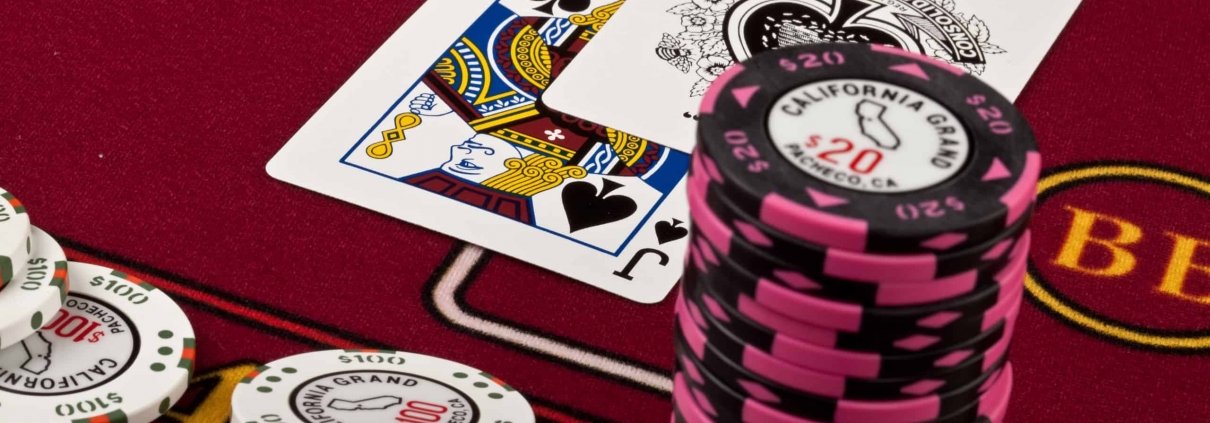 Poker table with cards at the californa grand casino in east bay